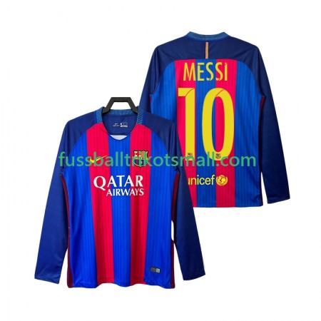 Fußballtrikots FC Barcelona Lionel Messi 10 2016 2017 Retro Langarm Heimtrikotsatz kaufen